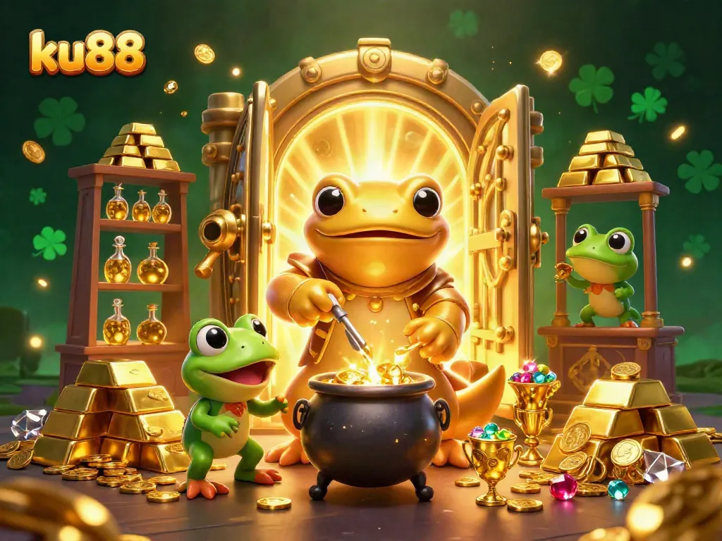 Experience the magic of ku88 as the golden salamander alchemist transforms metals into winning coins in a vibrant casino.