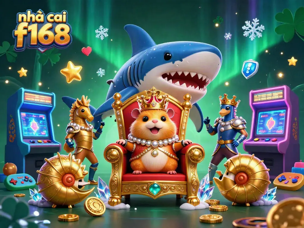 Join the winning fun at nhà cái f168 with a playful 3D illustration of gaming royalty.