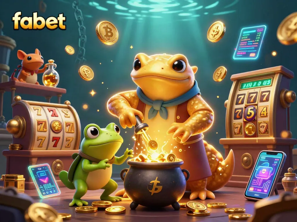Experience fabet's vibrant 3D casino world with golden alchemist and dynamic gaming elements.