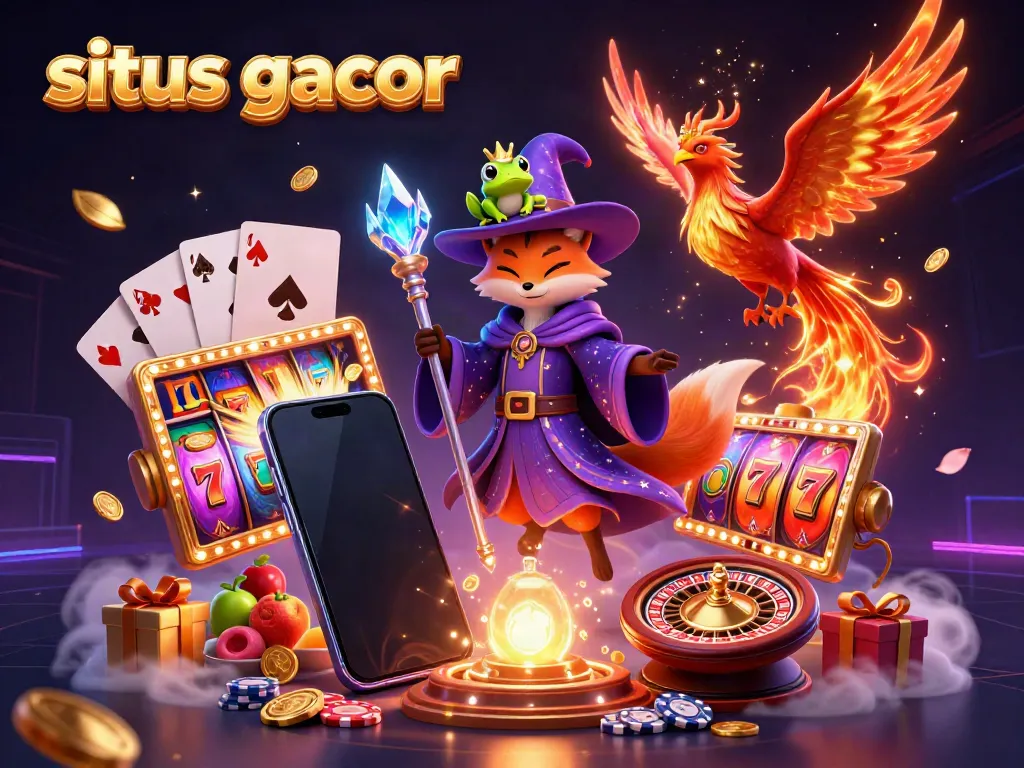 Engaging scene with mystical elements showcasing the situs gacor slot experience, featuring vibrant games and symbols.