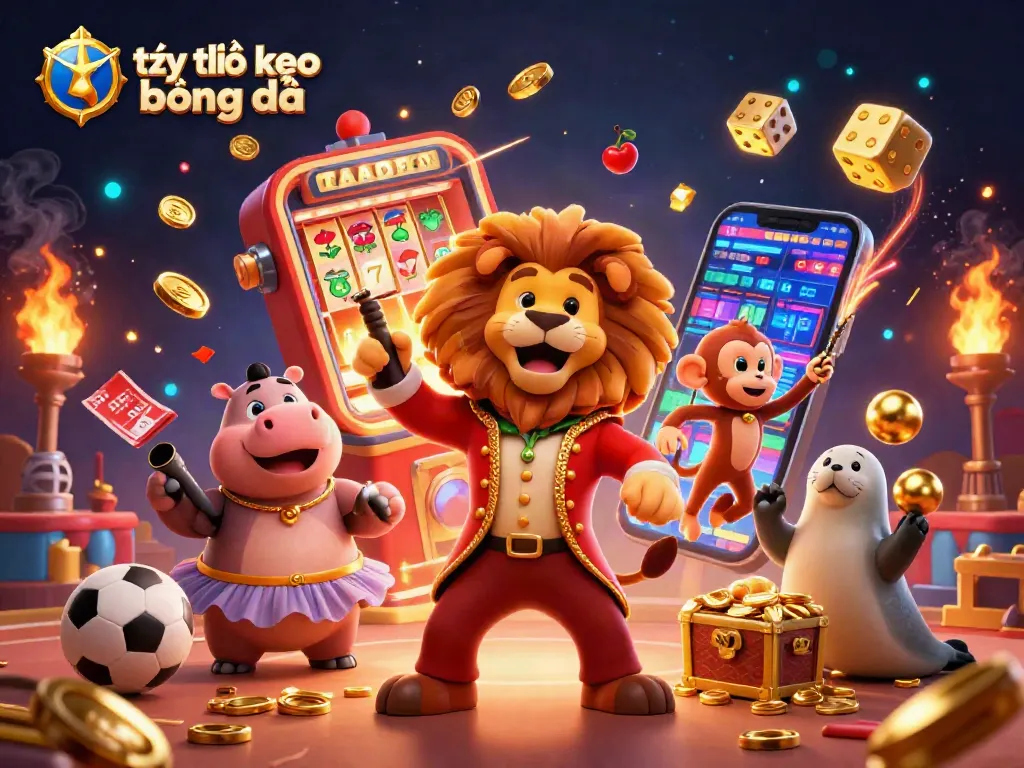 Explore the thrilling sports betting scene with tỷ lệ kèo bóng đá amidst vibrant casino elements.